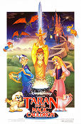 Taran and the Magic Cauldron 1985 poster Grant Bardsley Ted Berman Affischen från: England Animerat