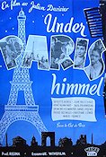 Under Paris himmel 1951 poster Julien Duvivier Brigitte Auber