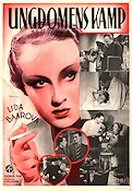 Ungdomens kamp 1937 poster Lida Baarova Martin Fric Rökning Filmen från: Czechoslovakia Eric Rohman art