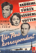 Vår Paris-korrespondent 1952 poster Dana Andrews Märta Torén George Sanders Robert Parrish