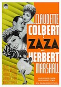Zaza 1938 poster Claudette Colbert Herbert Marshall